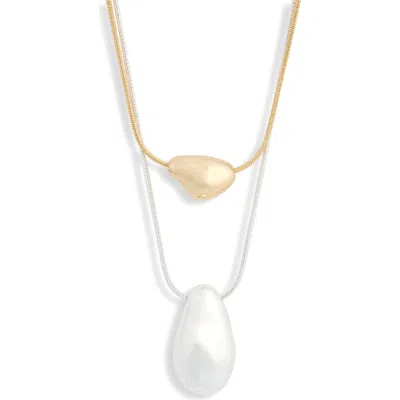 Nordstrom Rack Two-tone Layered Pendant Necklace In Multi