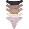 Nordstrom Rack Ultimate 5-pack Stretch Thongs In Multi