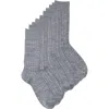 Nordstrom Rack Ultrasoft 5-pack Crew Socks In Grey