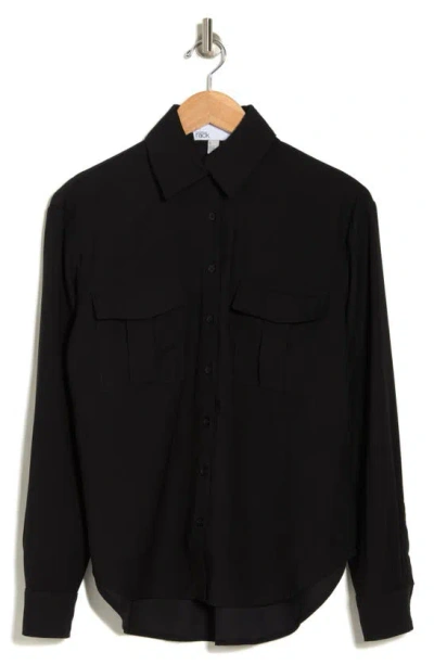 Nordstrom Rack Utility Long Sleeve Button-up Shirt In Black