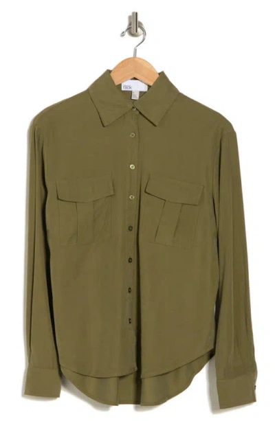 Nordstrom Rack Utility Long Sleeve Button-up Shirt In Green