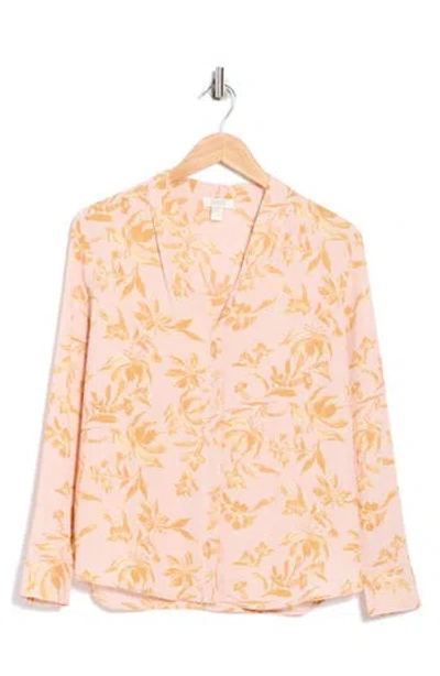 Nordstrom Rack V-neck Long Sleeve Top In Pink