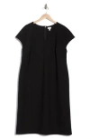 Nordstrom Rack V-neck Midi Shift Dress In Black