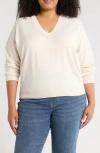 Nordstrom Rack V-neck Pullover Sweater In White