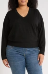 Nordstrom Rack V-neck Pullover Sweater In Black