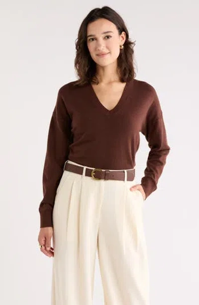 Nordstrom Rack V-neck Pullover Sweater In Gold