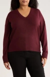 Nordstrom Rack V-neck Pullover Sweater In Burgundy