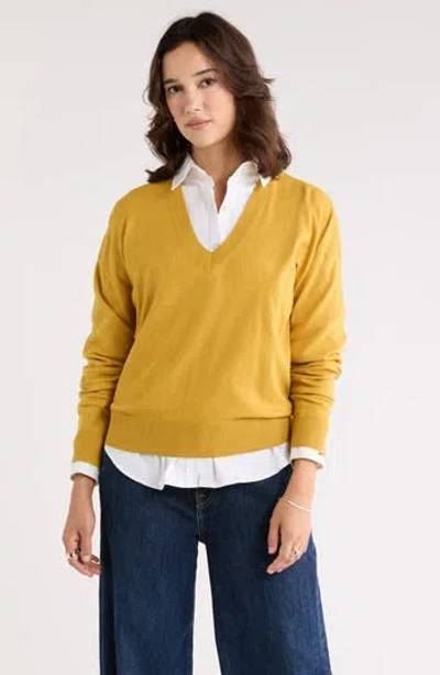 Nordstrom Rack V-neck Pullover Sweater In Yellow