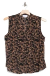 Nordstrom Rack V-neck Shell In Black- Grey Soly Blooms