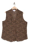 Nordstrom Rack V-neck Shell In Brown- Black Leopard
