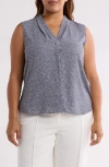 Nordstrom Rack V-neck Shell In Grey Folkstone Brush Dot