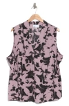 Nordstrom Rack V-neck Shell In Purple- Black Terrace Floral