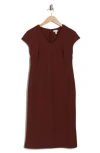 Nordstrom Rack V-neck Shift Dress In Brown Raisin