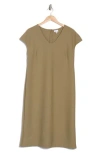 Nordstrom Rack V-neck Shift Dress In Olive Covert