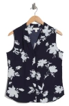 Nordstrom Rack V-neck Sleeveless Woven Shell Top In Blue