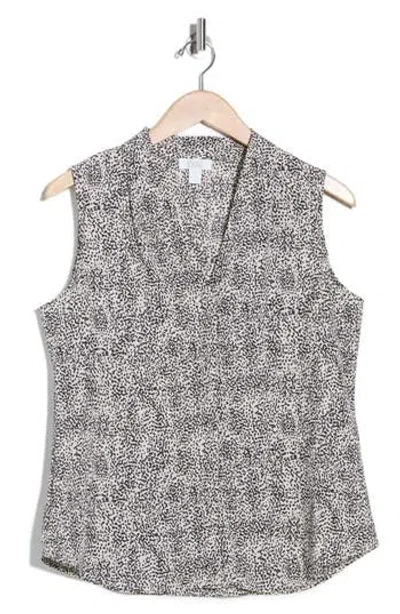 Nordstrom Rack V-neck Sleeveless Woven Shell Top In Gray