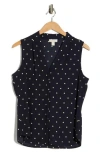 Nordstrom Rack V-neck Sleeveless Woven Shell Top In Black