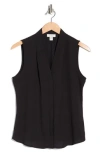 Nordstrom Rack V-neck Sleeveless Woven Shell Top In Black