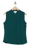 Nordstrom Rack V-neck Sleeveless Woven Shell Top In Green Ponderosa
