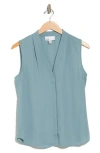Nordstrom Rack V-neck Sleeveless Woven Shell Top In Grey Mineral