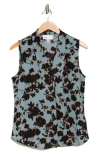 Nordstrom Rack V-neck Sleeveless Woven Shell Top In Grey Mineral Wind Floral