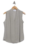 Nordstrom Rack V-neck Sleeveless Woven Shell Top In Gray