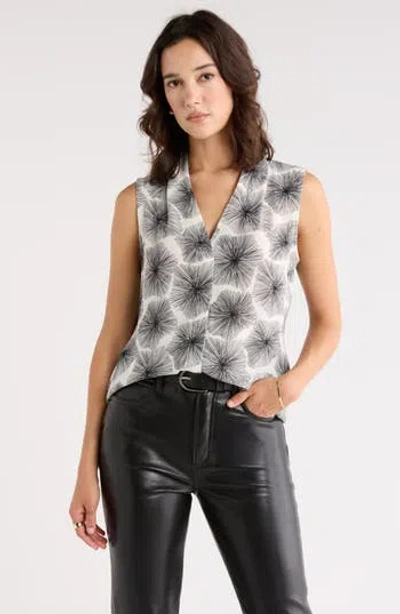 Nordstrom Rack V-neck Sleeveless Woven Shell Top In White