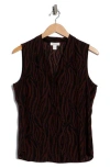 Nordstrom Rack V-neck Sleeveless Woven Shell Top In Multi