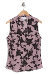 Nordstrom Rack V-neck Sleeveless Woven Shell Top In Purple- Black Terrace Floral