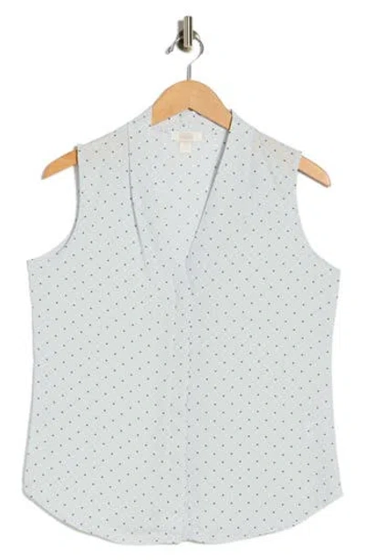 Nordstrom Rack V-neck Sleeveless Woven Shell Top In Silver