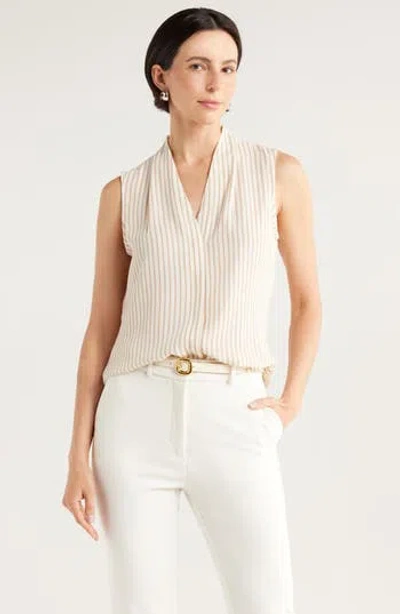 Nordstrom Rack V-neck Sleeveless Woven Shell Top In White