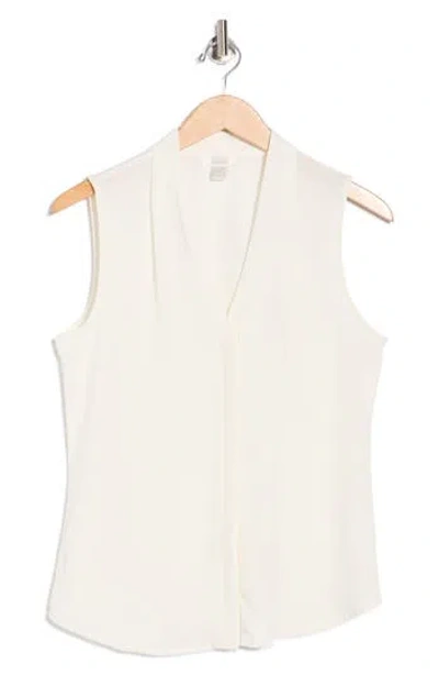 Nordstrom Rack V-neck Sleeveless Woven Shell Top In White