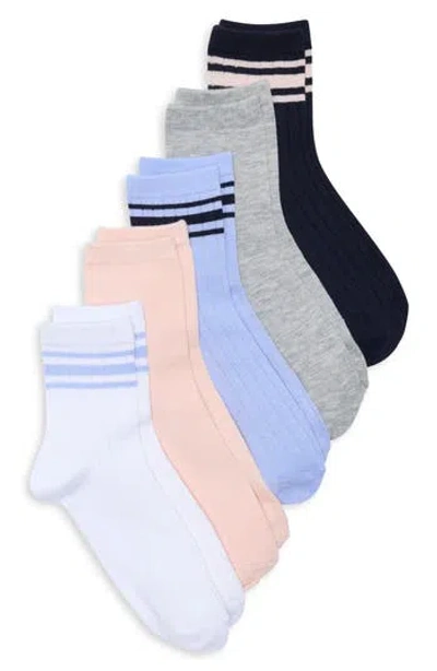 Nordstrom Rack Varsity Stripe Assorted 5-pack Crew Socks In Multi