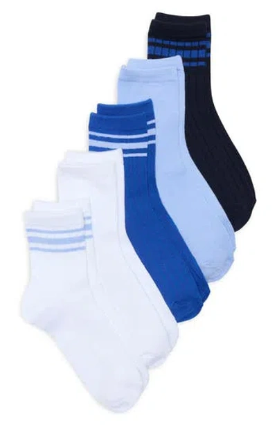 Nordstrom Rack Varsity Stripe Assorted 5-pack Crew Socks In Multi