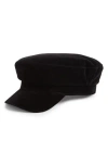 Nordstrom Rack Velvet Newsboy Cap In Black