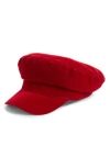 Nordstrom Rack Velvet Newsboy Cap In Red