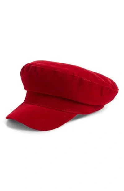 Nordstrom Rack Velvet Newsboy Cap In Red