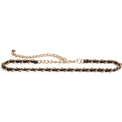 Nordstrom Rack Vivienne Drape Chain Belt In Black