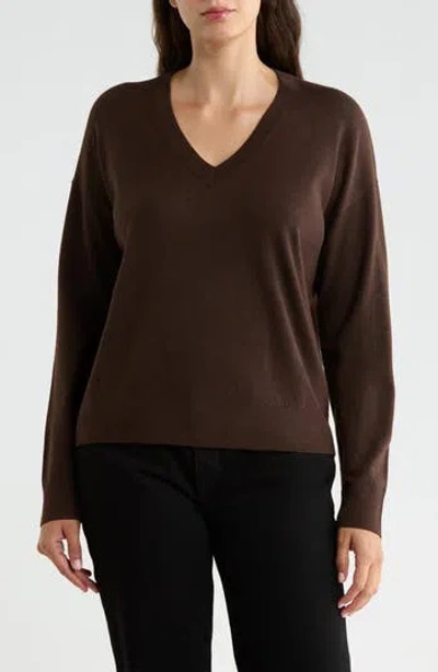 Nordstrom Rack V-neck Pullover Sweater In Brown