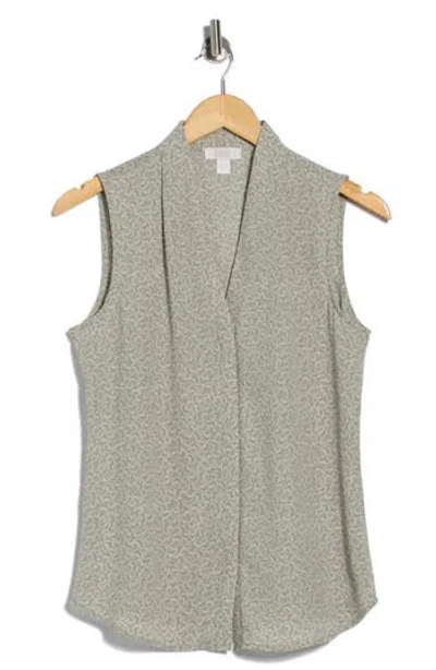 Nordstrom Rack V-neck Sleeveless Woven Shell Top In Green