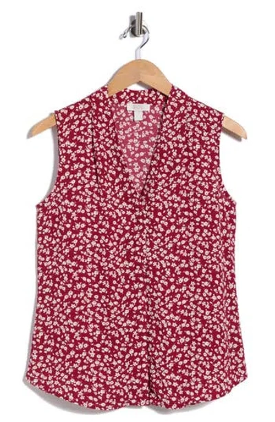 Nordstrom Rack V-neck Sleeveless Woven Shell Top In Red
