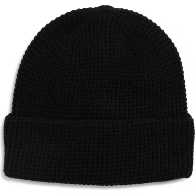 Nordstrom Rack Waffle Knit Beanie In Black