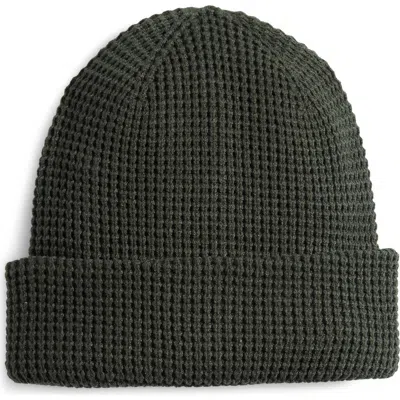 Nordstrom Rack Waffle Knit Beanie In Forest