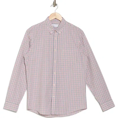 Nordstrom Rack Washed Poplin Long Sleeve Button-down Shirt In Blue/red/white Lattice Gingham