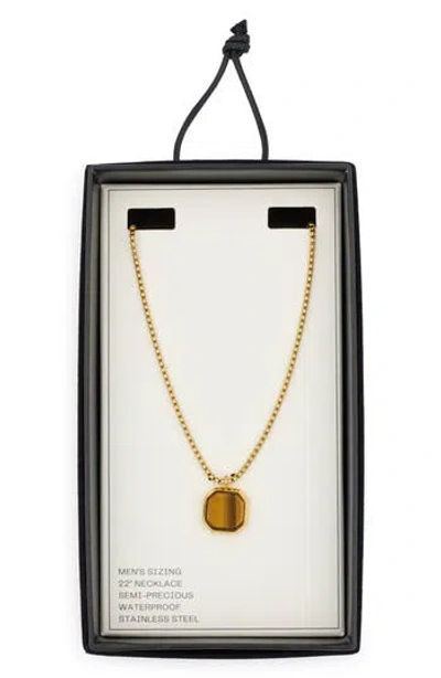 Nordstrom Rack Waterproof Semiprecious Stone Pendant Necklace