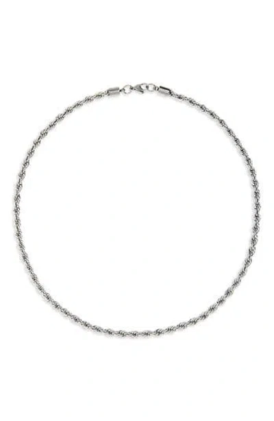 Nordstrom Rack Waterproof Twisted Rope Chain Necklace In Metallic