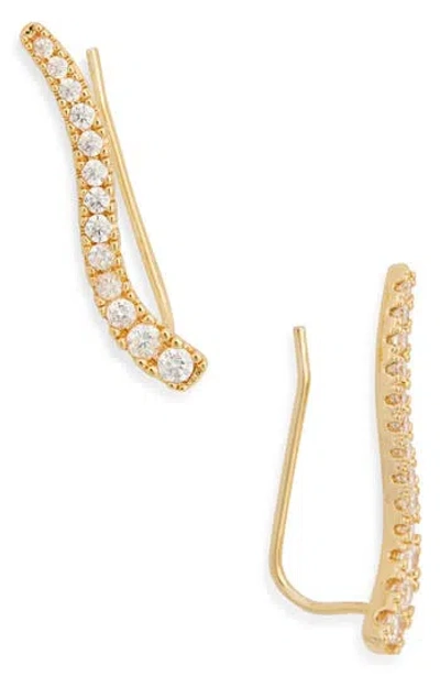 Nordstrom Rack Wavy Cz Crawler Earrings In Gold