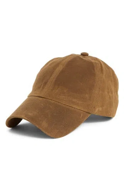 Nordstrom Rack Waxed Canvas Baseball Cap In Gold