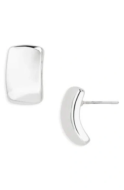 Nordstrom Rack Wide Curve Stud Earrings In Silver