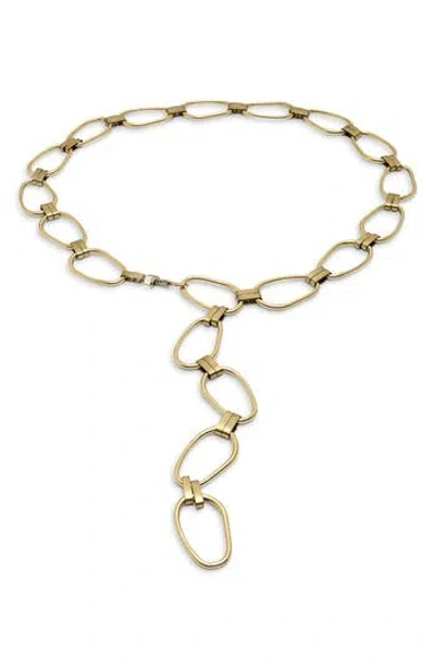 Nordstrom Rack Wide Loop Metal Belt In Gold